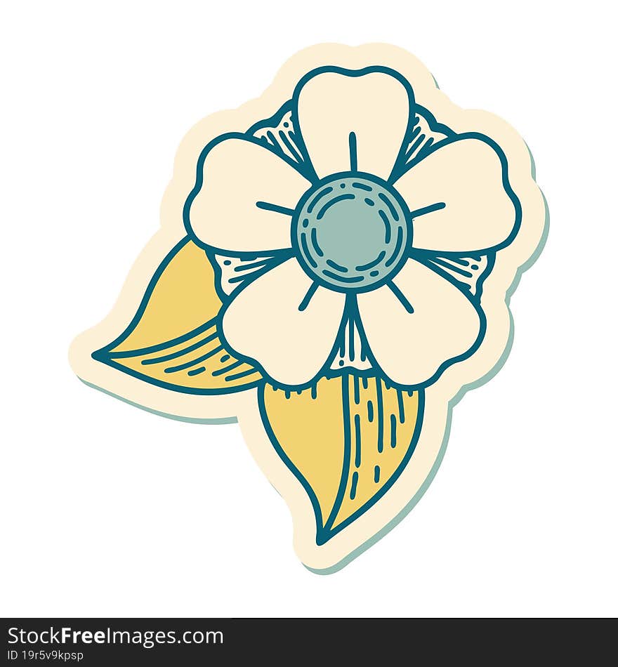 tattoo style sticker of a flower