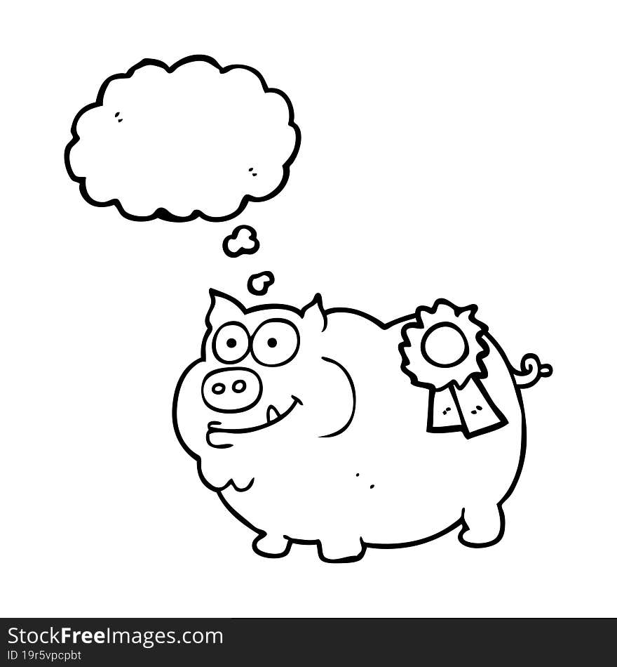 Thought Bubble Cartoon Prize Winning Pig