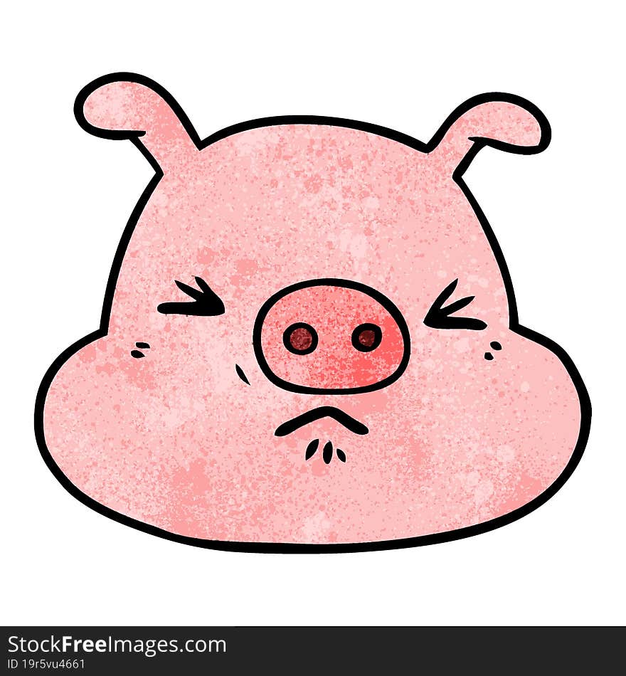 cartoon angry pig face. cartoon angry pig face