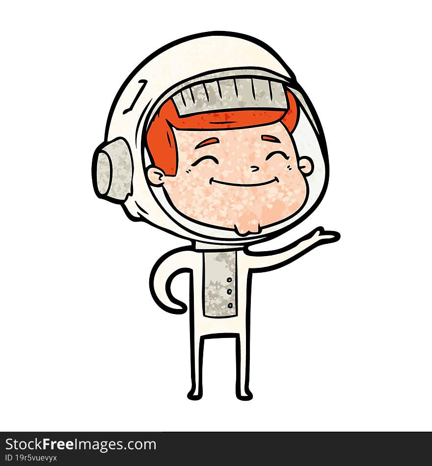 happy cartoon astronaut. happy cartoon astronaut