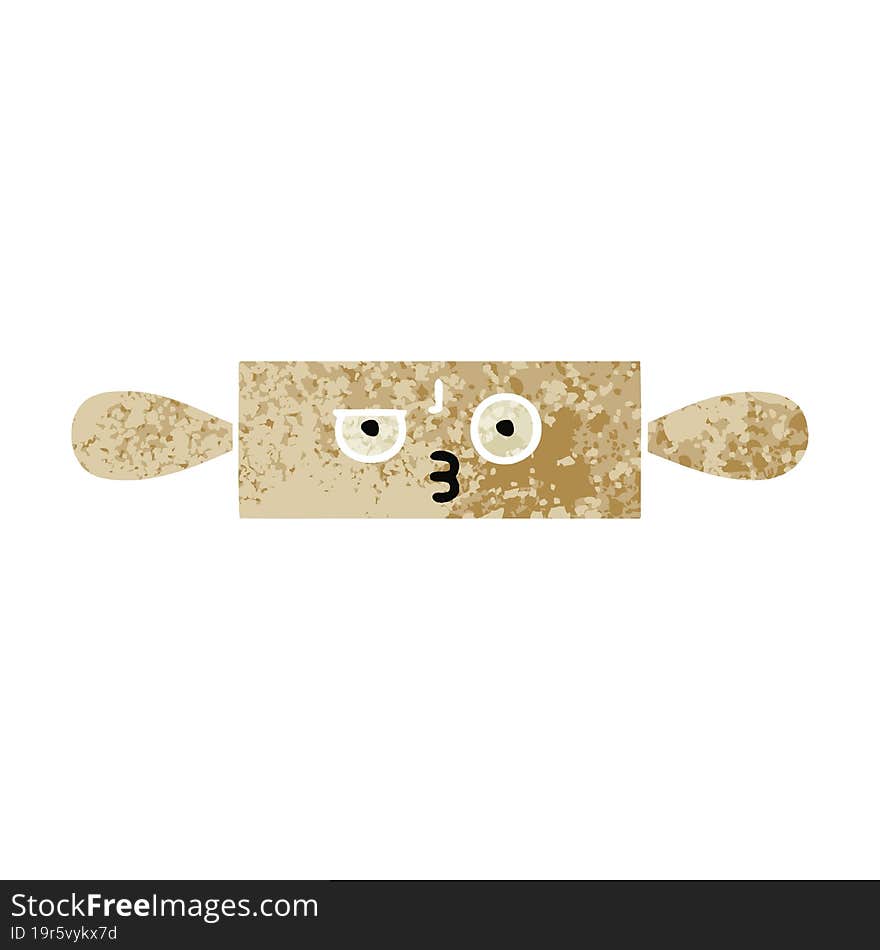 Retro Illustration Style Cartoon Rolling Pin