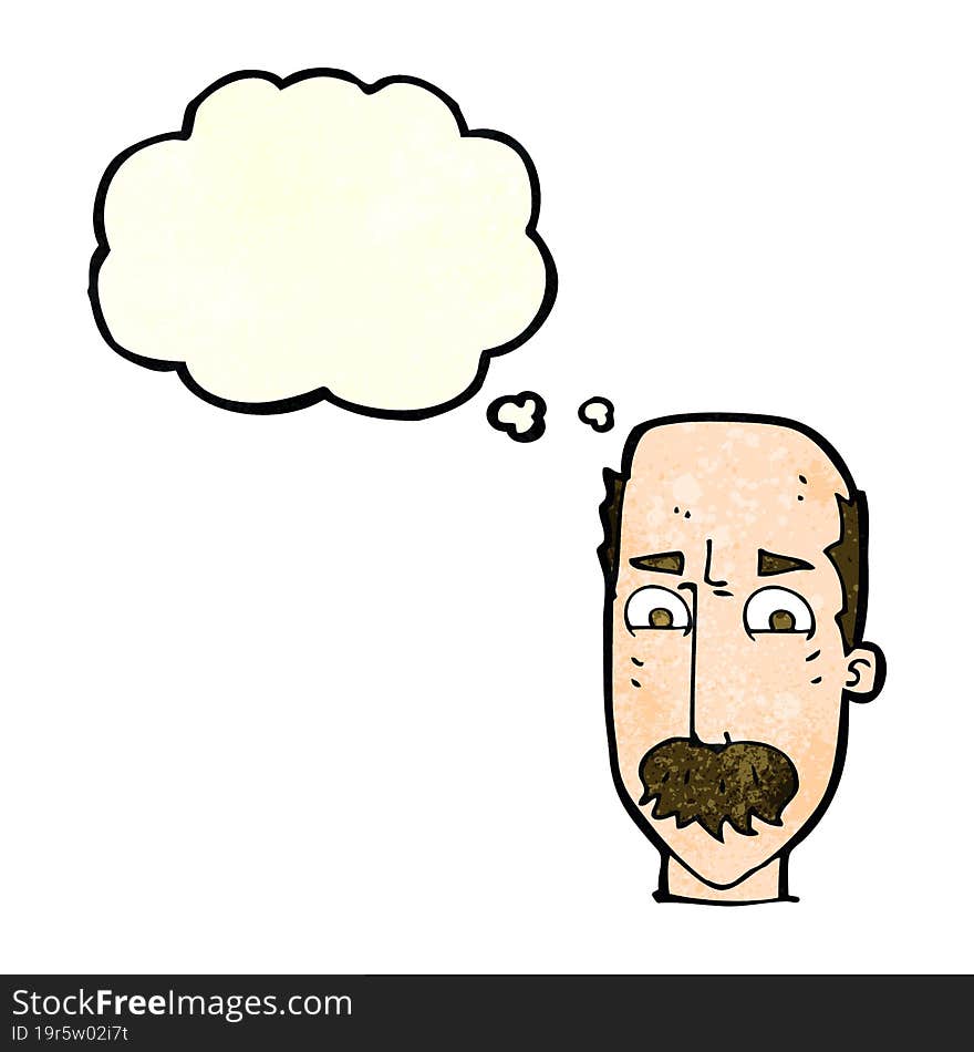 cartoon annnoyed old man with thought bubble