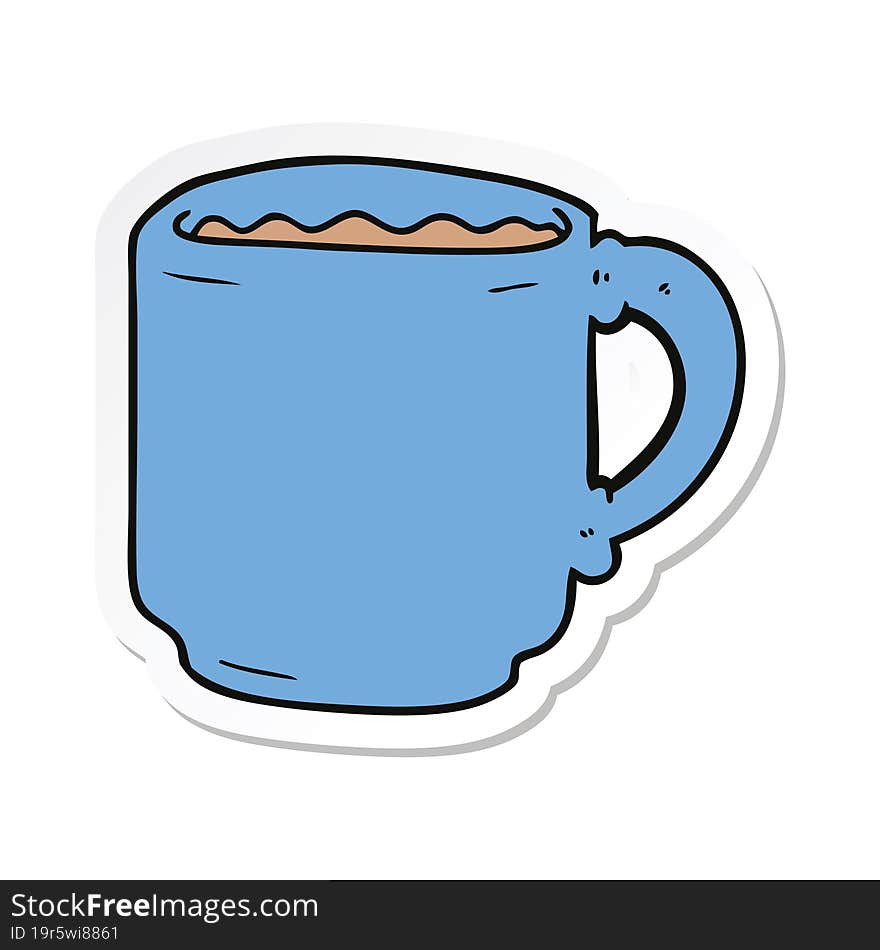 Sticker Of A Cartoon Coffee Mug