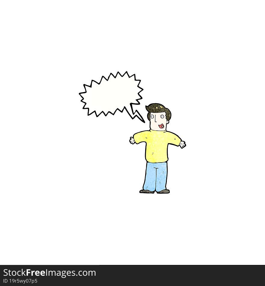 Cartoon Man With Speech Bubble