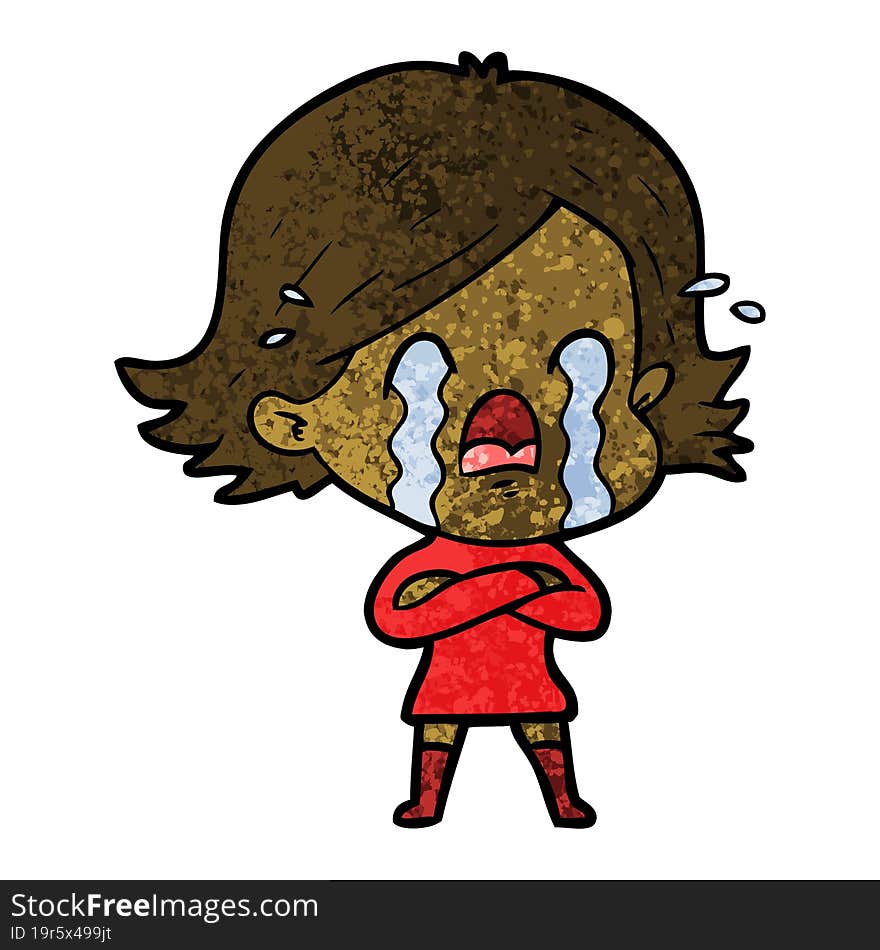 cartoon woman crying. cartoon woman crying