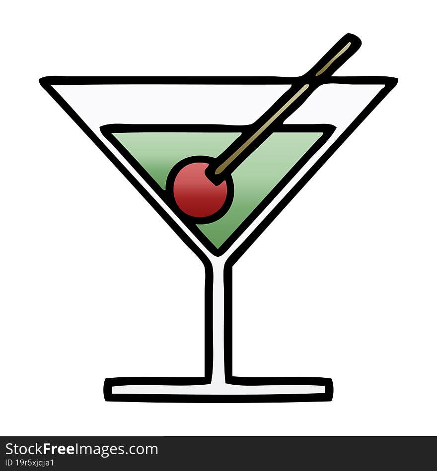 gradient shaded cartoon fancy cocktail