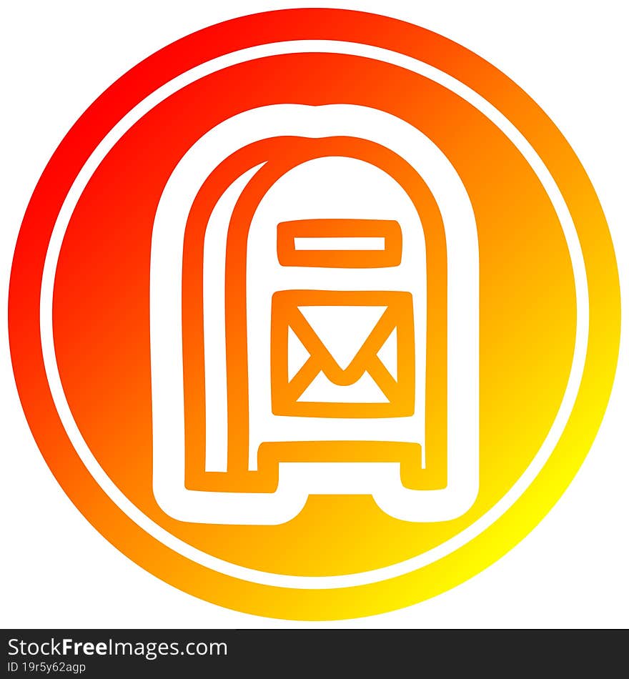 mail box circular in hot gradient spectrum