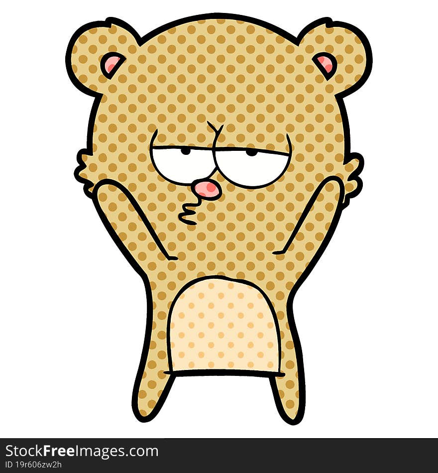 bored bear cartoon. bored bear cartoon