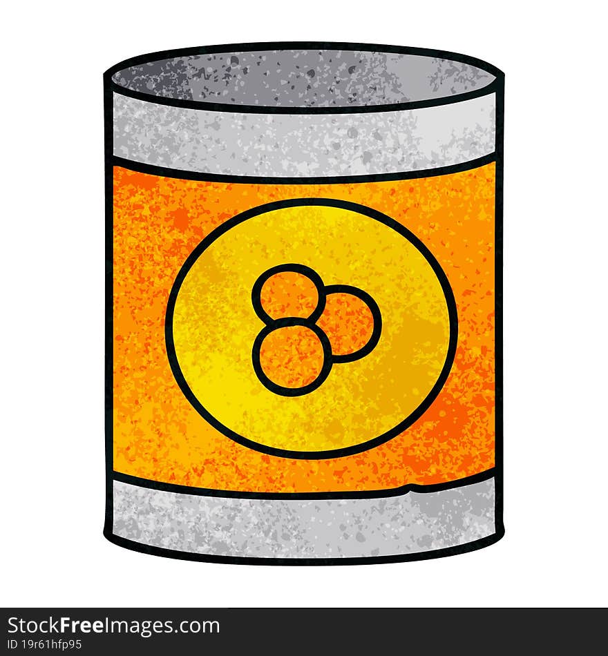 Textured Cartoon Doodle Of A Can Of Peaches