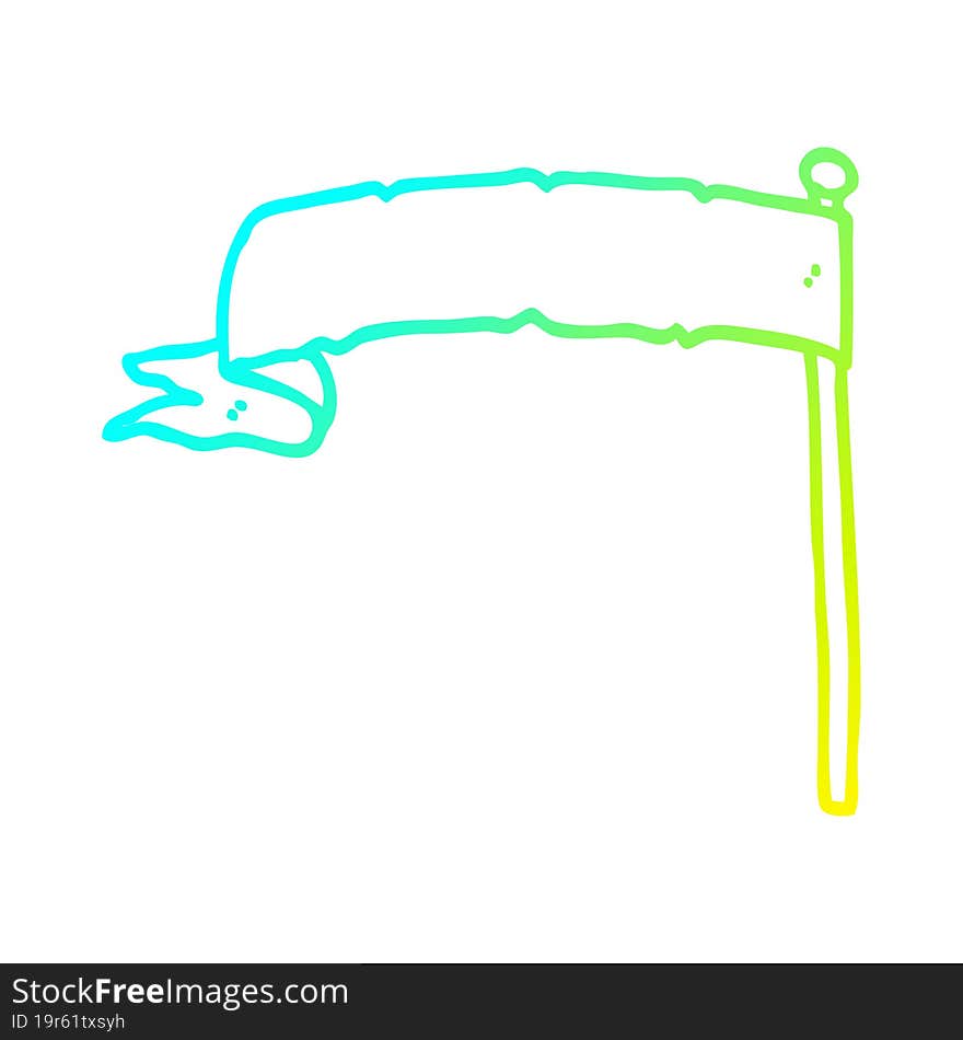 cold gradient line drawing cartoon waving flag