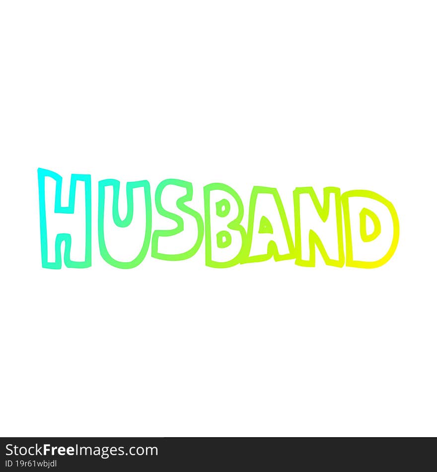 cold gradient line drawing cartoon word husband