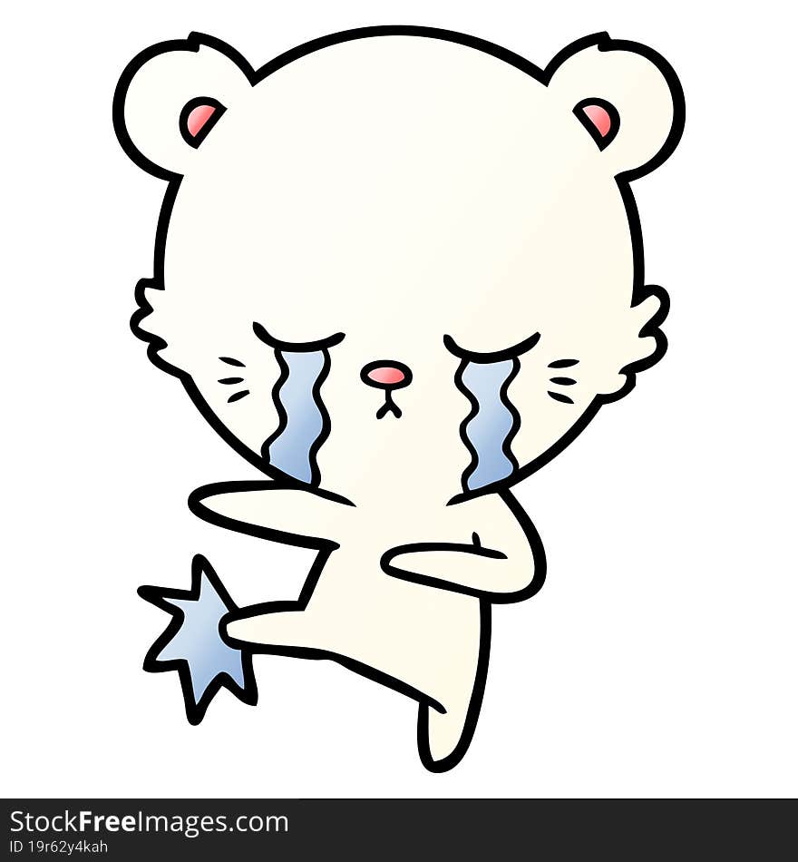 crying cartoon polarbear. crying cartoon polarbear