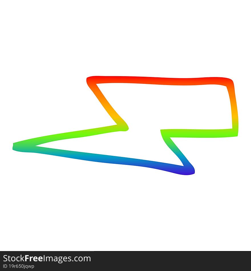 rainbow gradient line drawing cartoon  lightening bolts