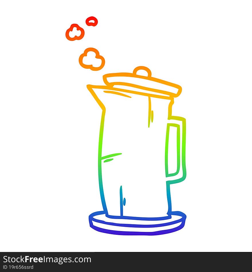 Rainbow Gradient Line Drawing Old Style Kettle