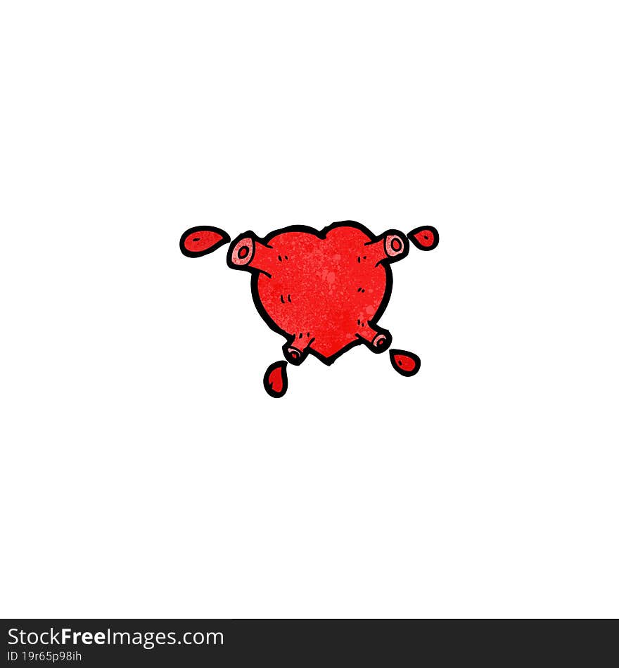 cartoon blood pumping heart