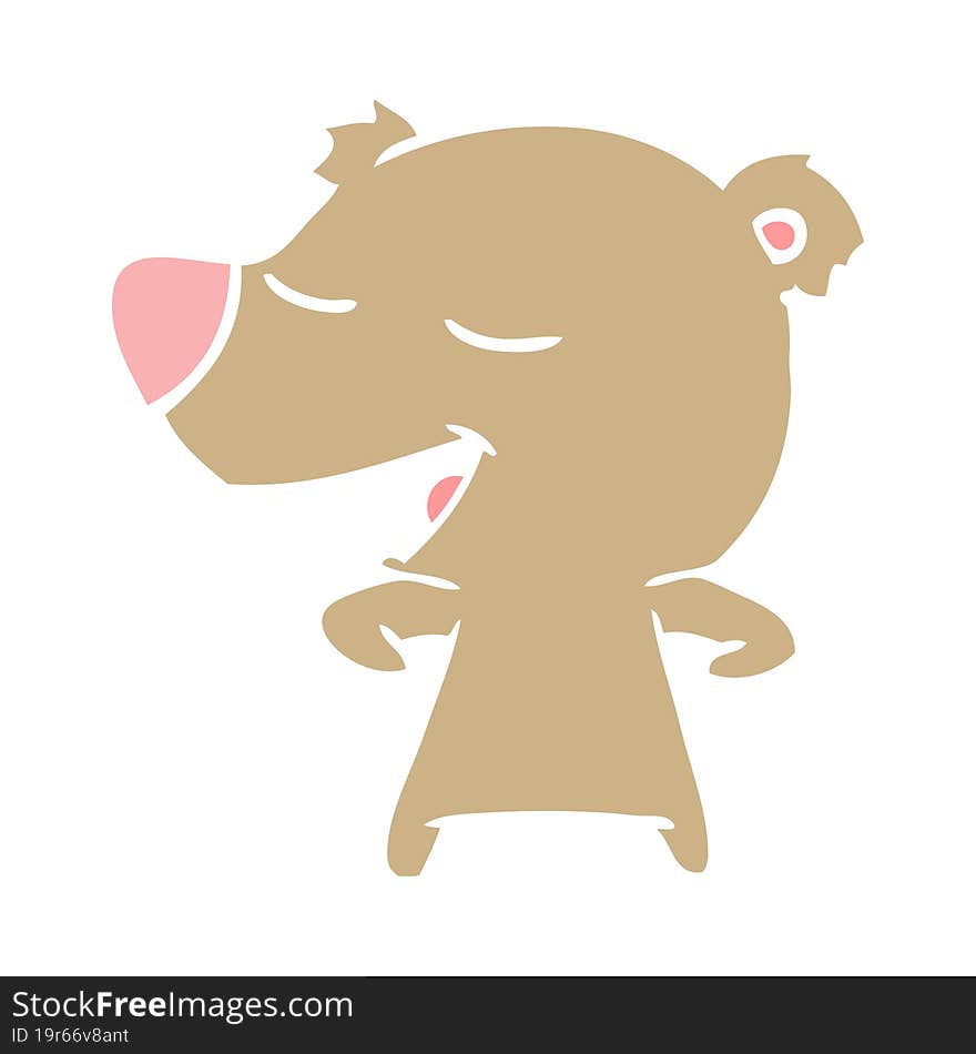 Flat Color Style Cartoon Bear