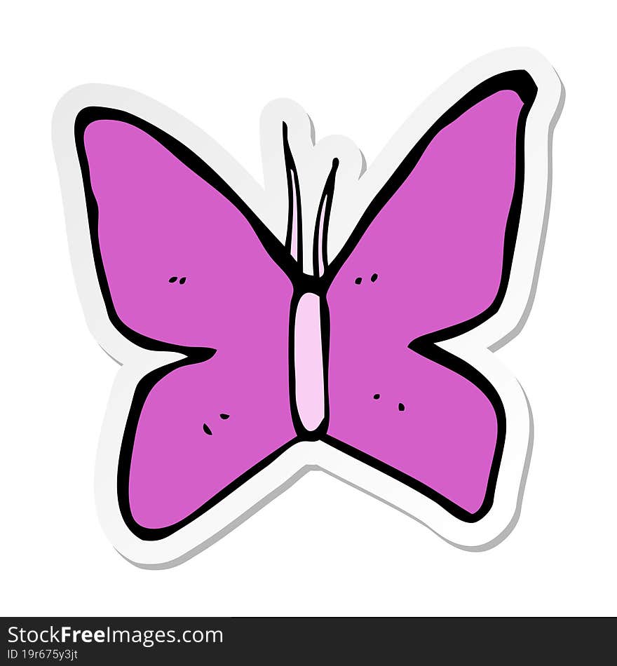 Sticker Of A Cartoon Butterfly Symbol