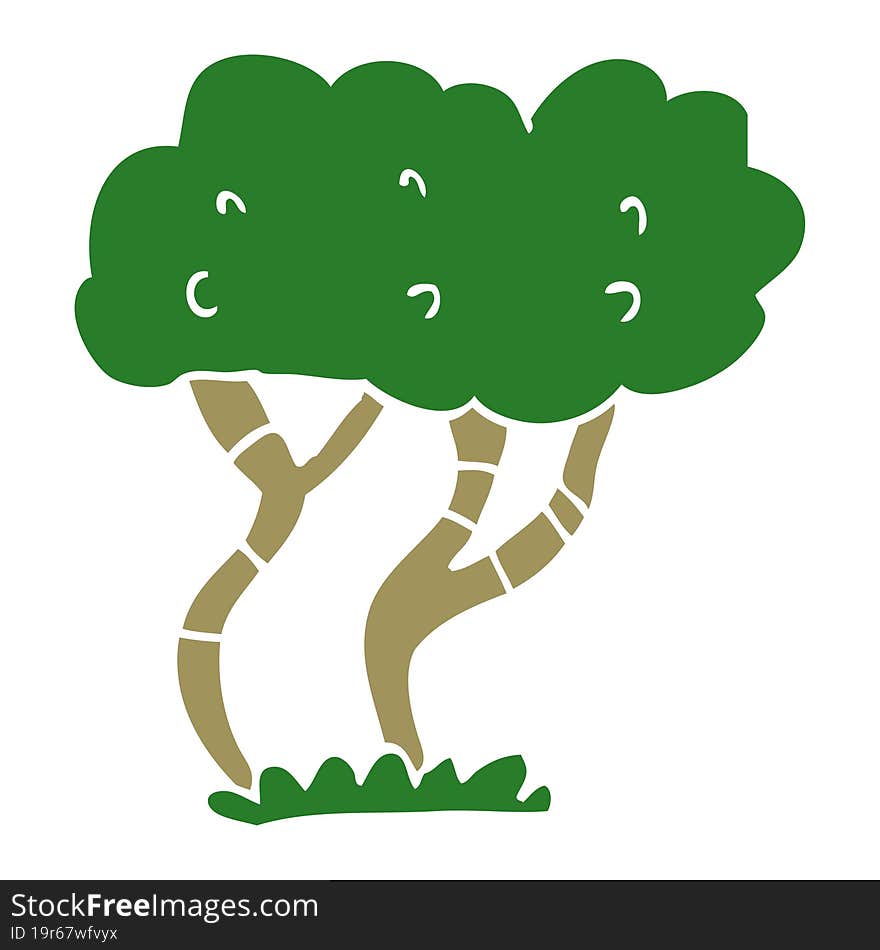 cartoon doodle tree