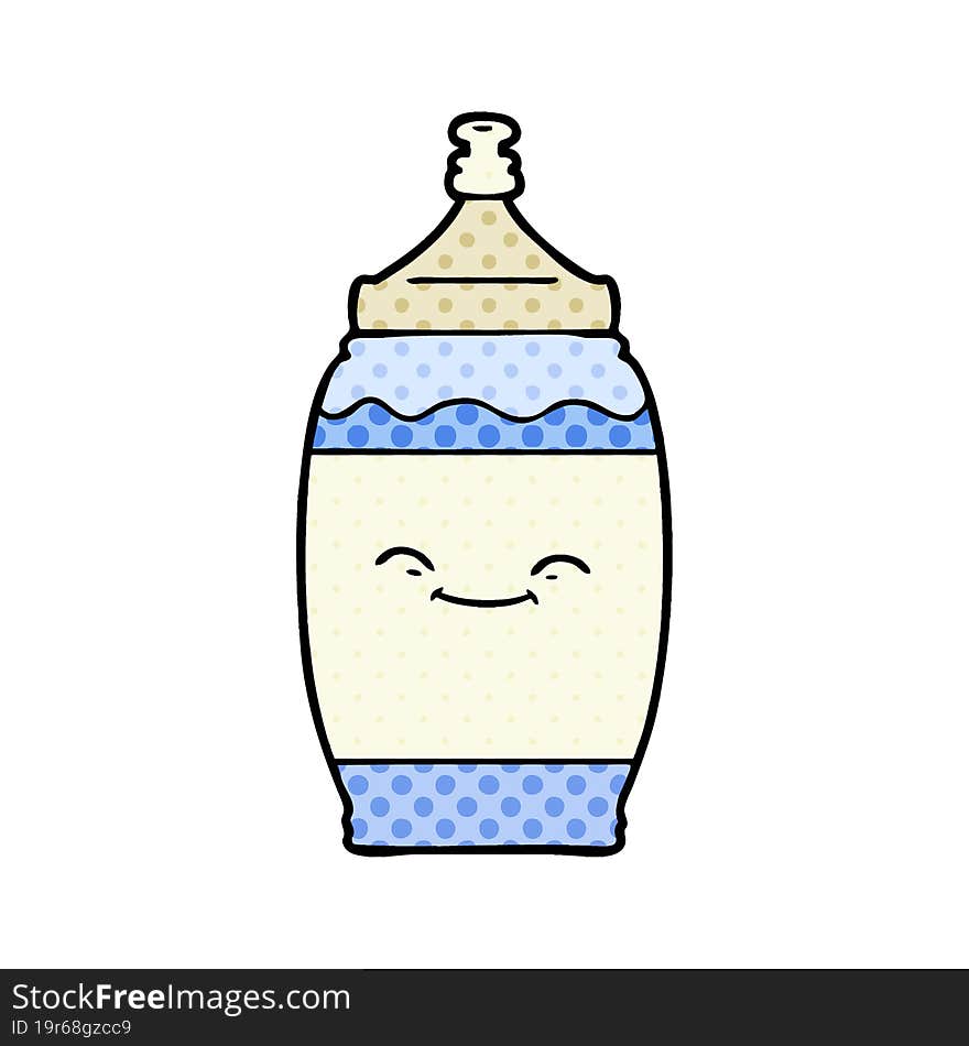 cartoon happy water bottle. cartoon happy water bottle