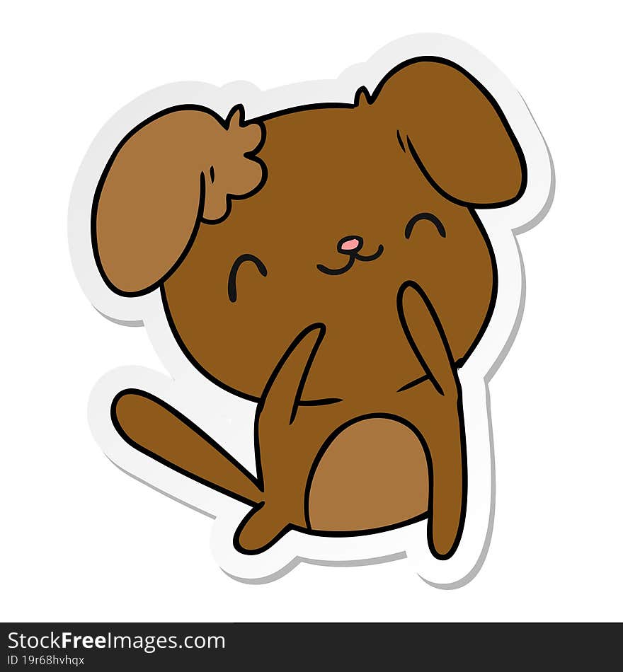 Sticker Cartoon Kawaii Of A Cute Dog