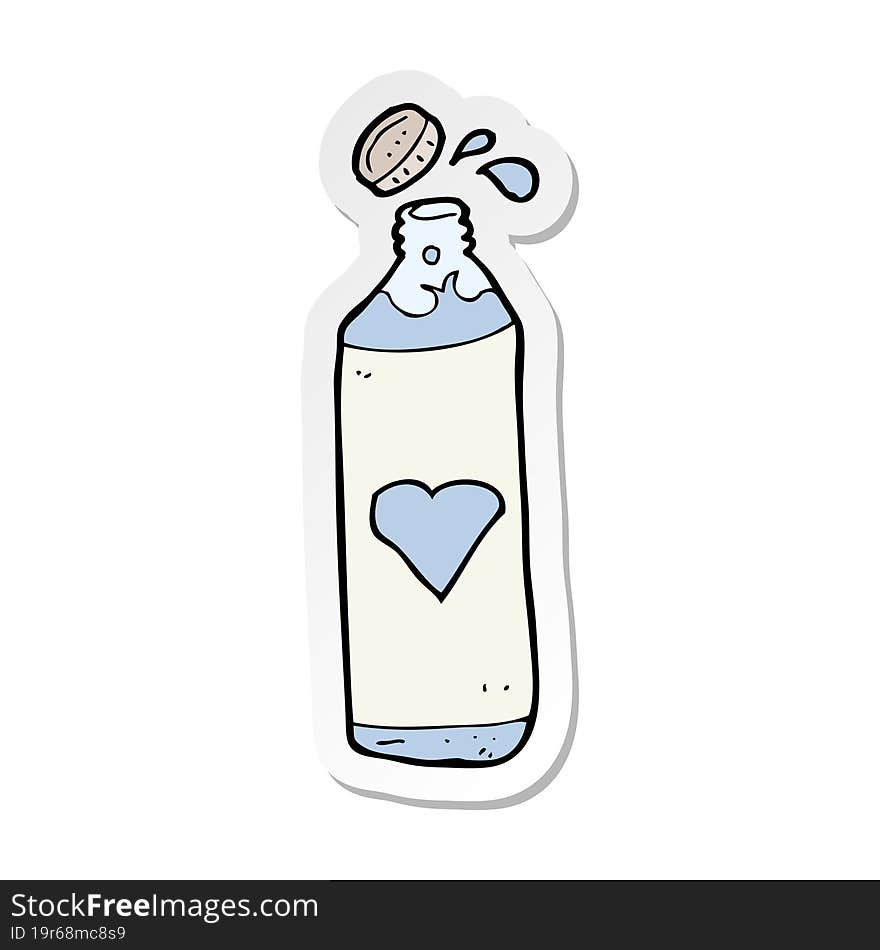 sticker of a cartoon water bottle