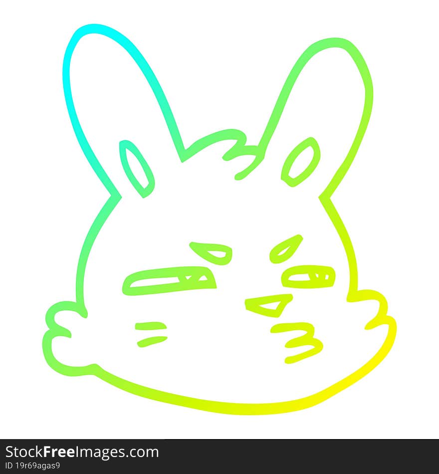 cold gradient line drawing cartoon moody rabbit