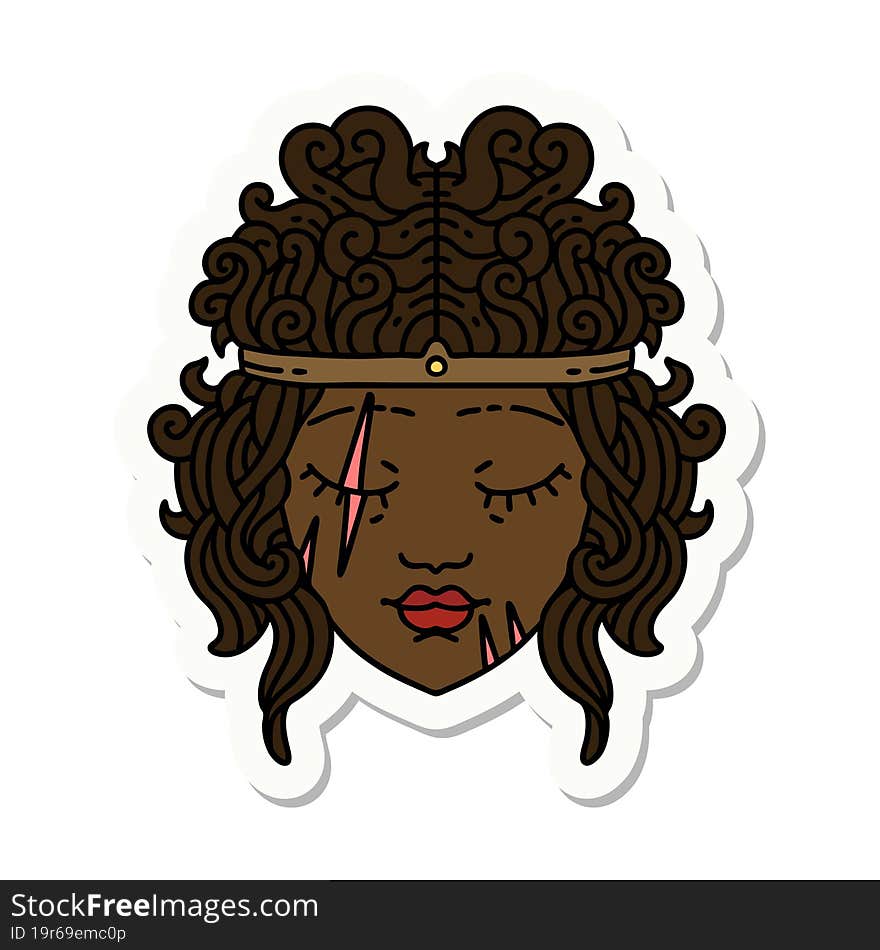 sticker of a human barbarian character. sticker of a human barbarian character