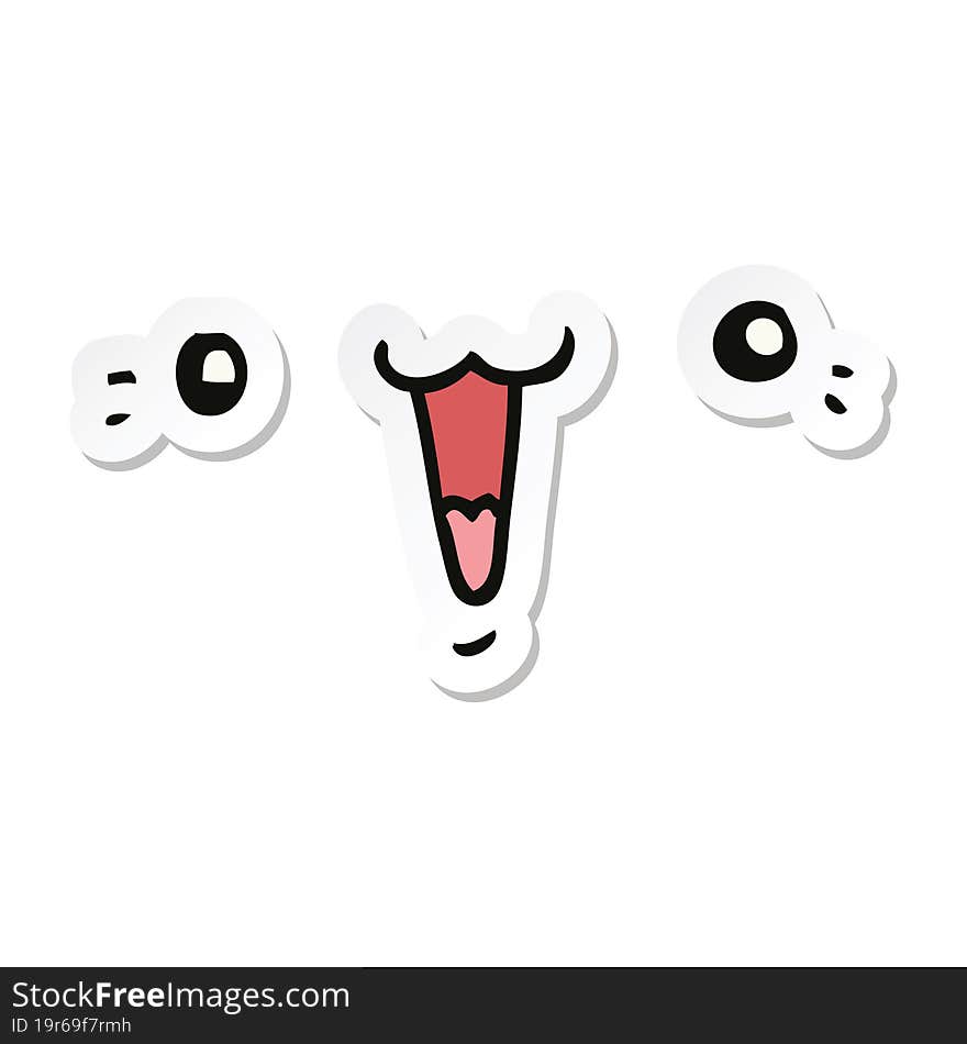 Sticker Of A Cute Cartoon Face