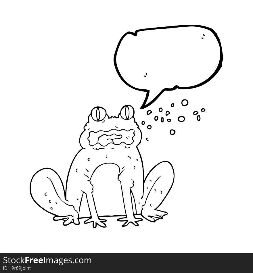 speech bubble cartoon burping frog