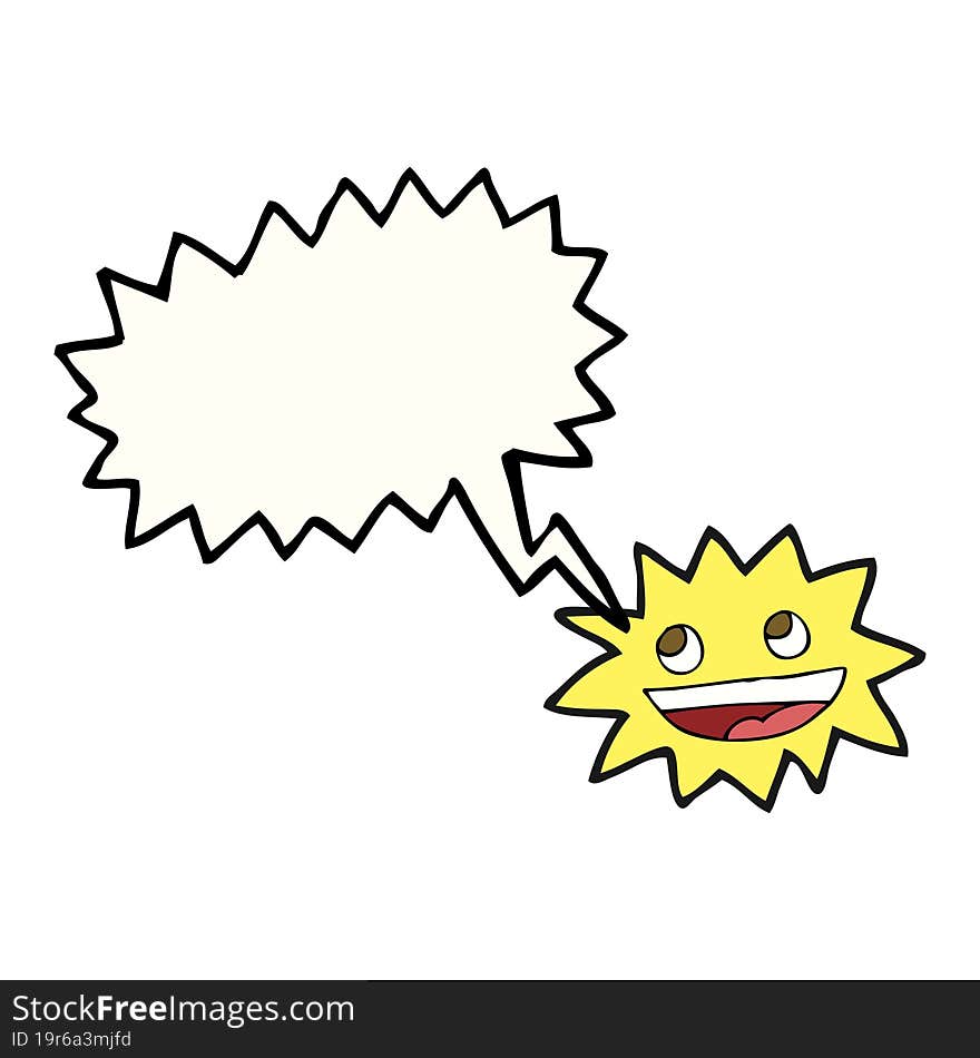 Speech Bubble Cartoon Star With Face