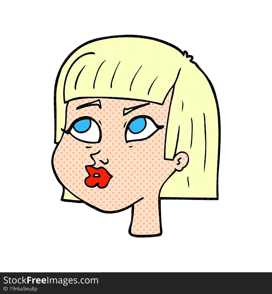 cartoon female face