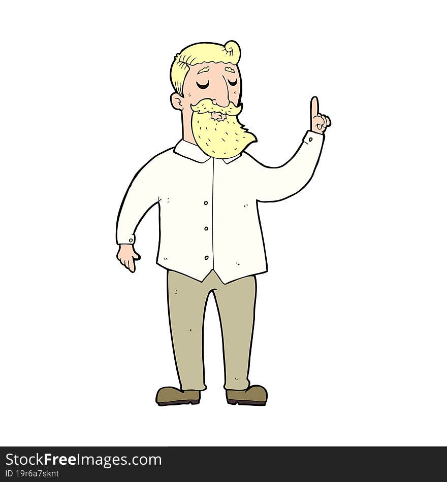 Cartoon Bearded Man With Idea