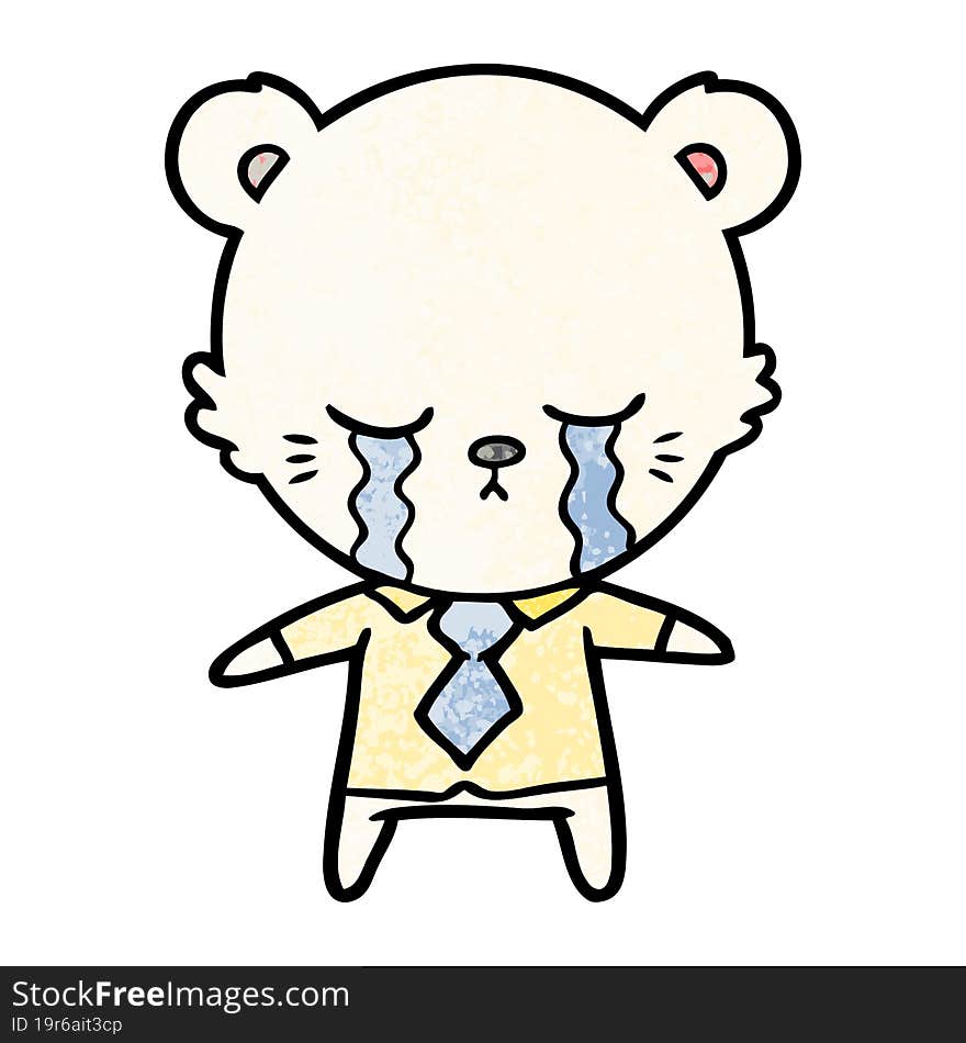 crying cartoon polarbear. crying cartoon polarbear