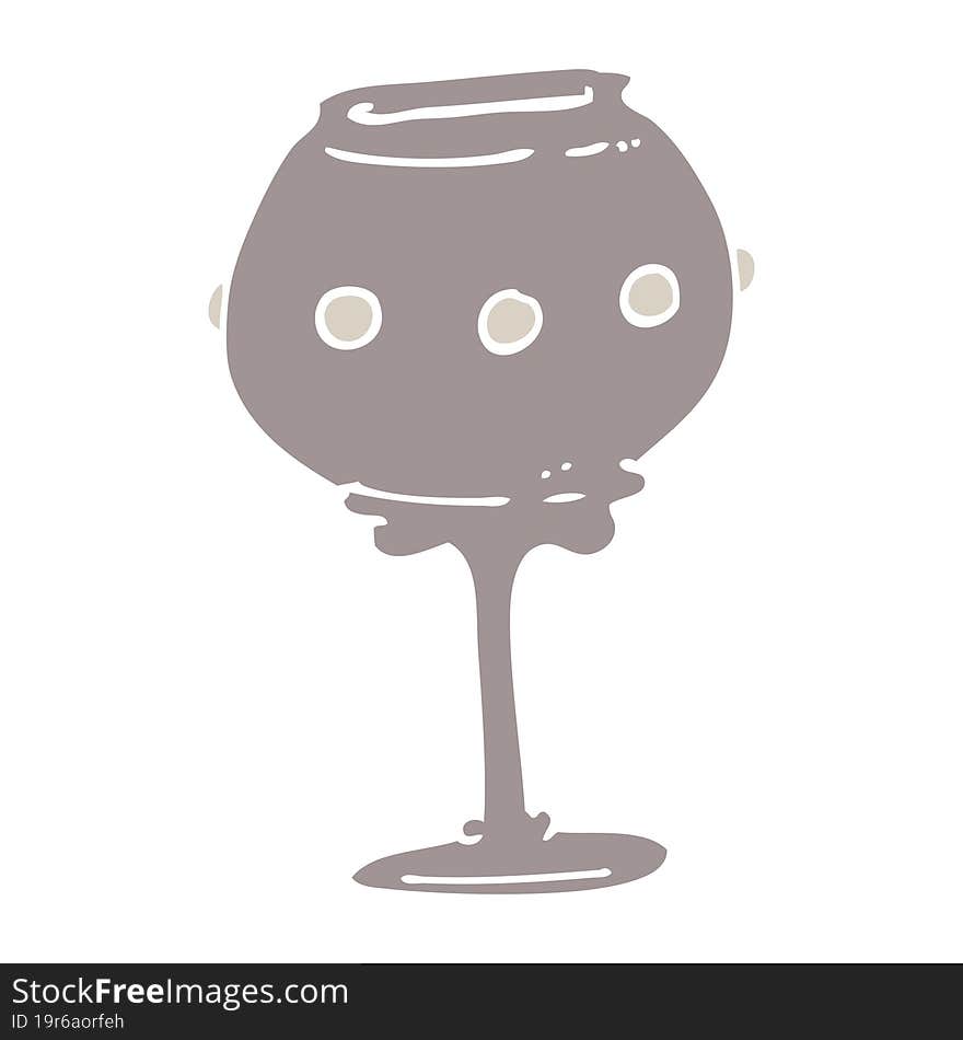 flat color illustration cartoon metal goblet