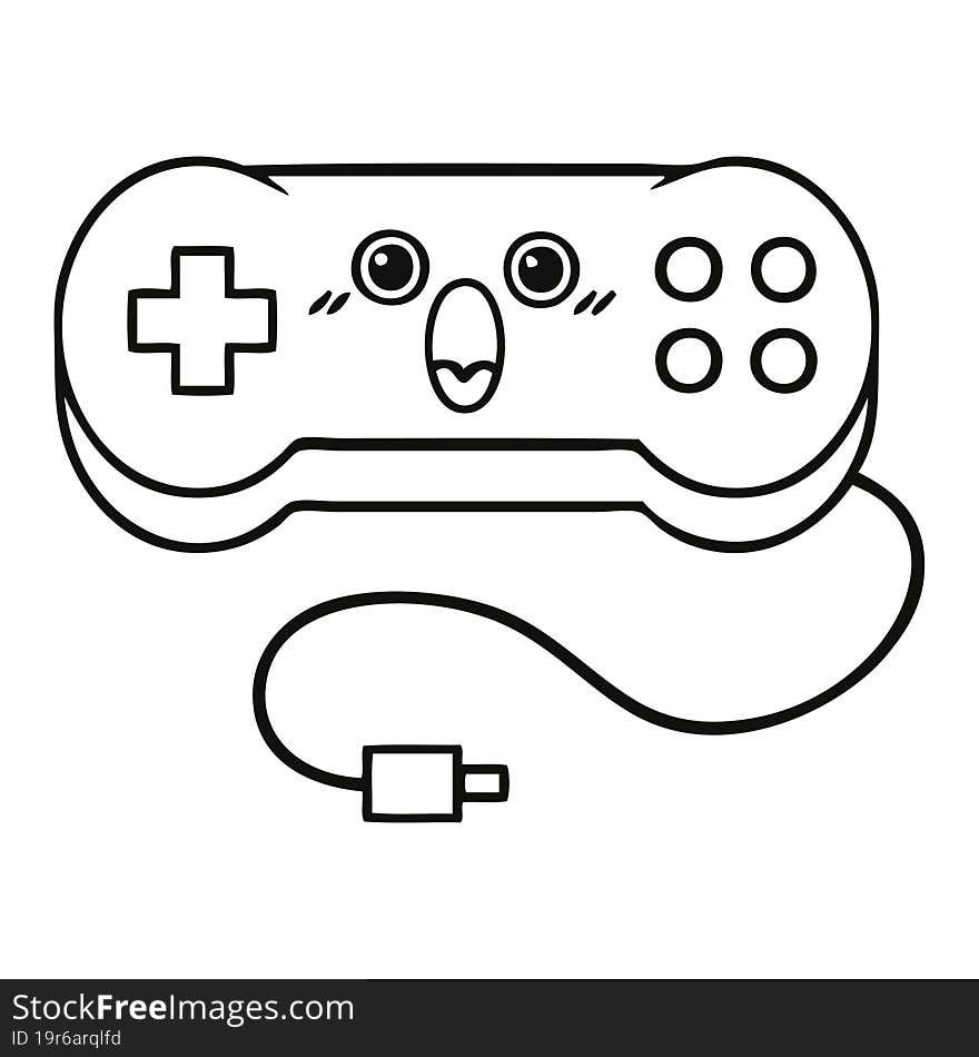 Line Drawing Cartoon Game Controller