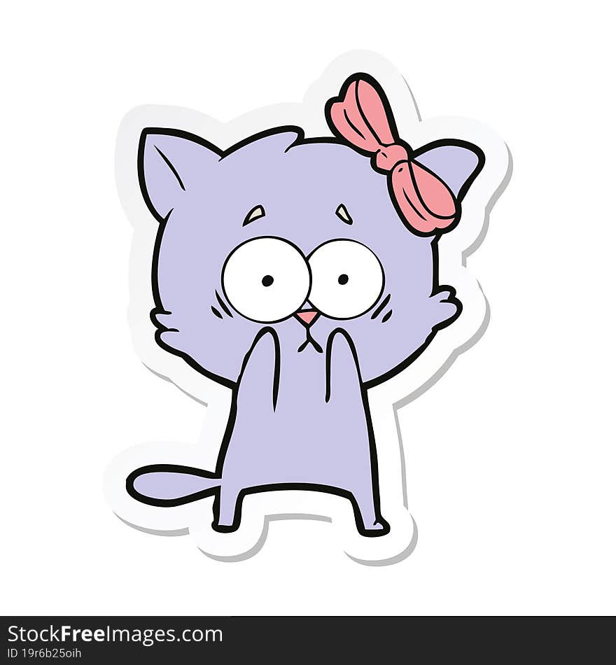 sticker of a cartoon cat