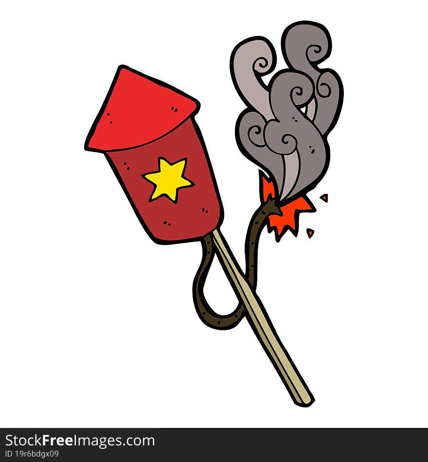 cartoon firework with burning fuse