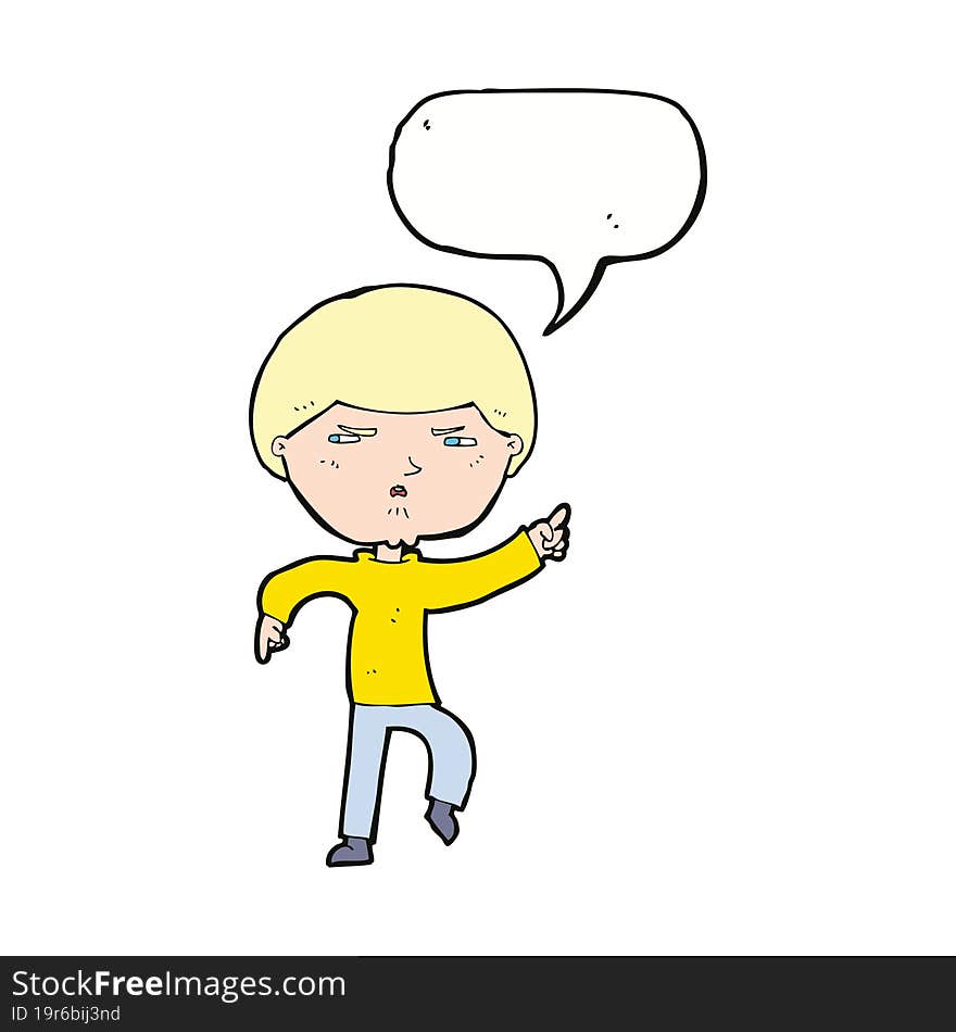 Cartoon Annoyed Man With Speech Bubble