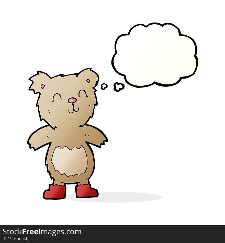 Cartoon Teddy Bear With Thought Bubble