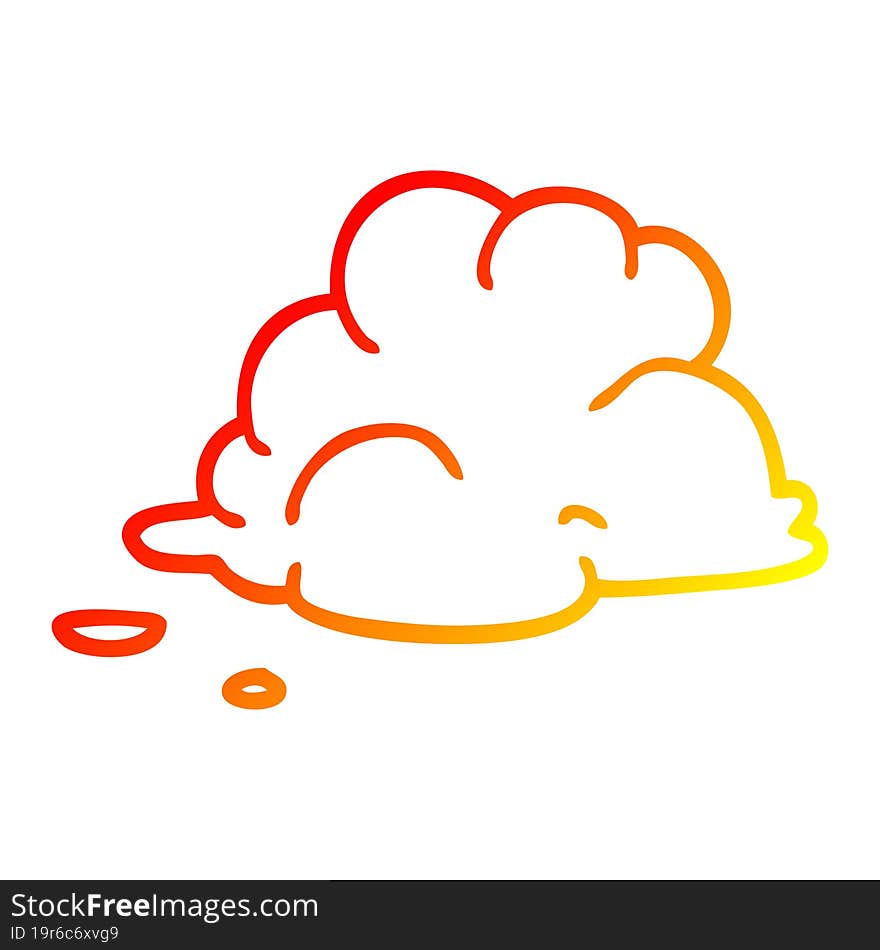 warm gradient line drawing cartoon storm cloud