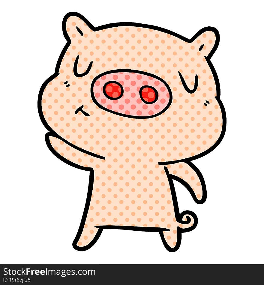 cartoon content pig. cartoon content pig