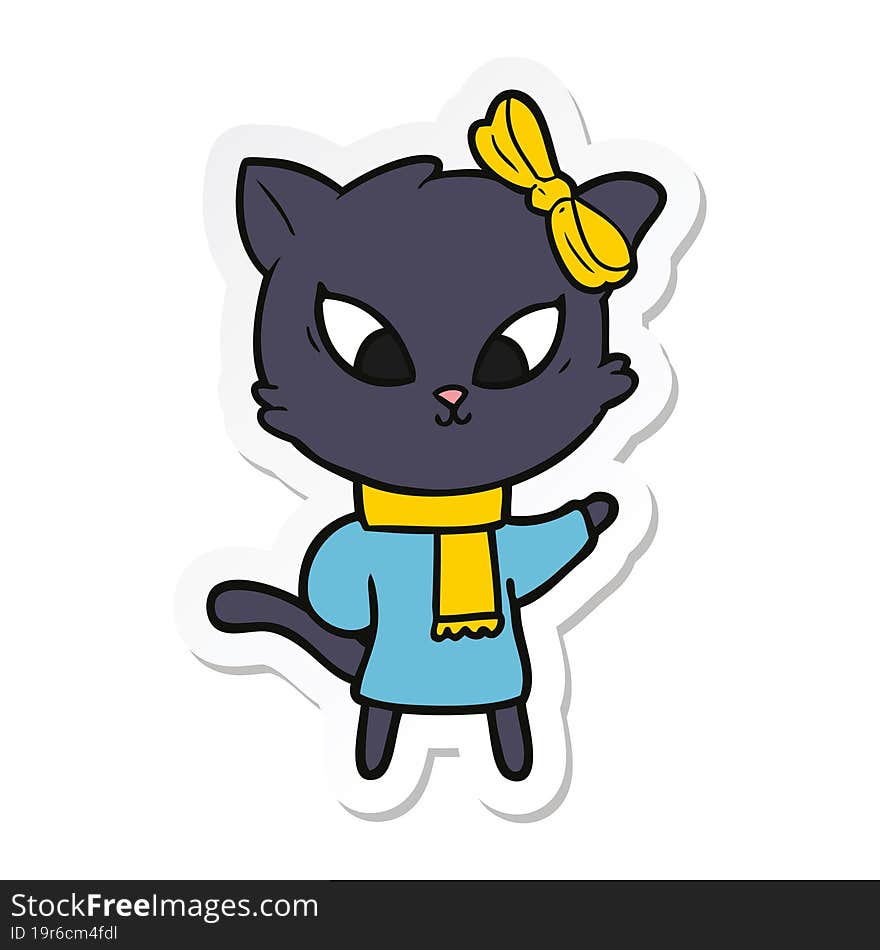 sticker of a cartoon cat