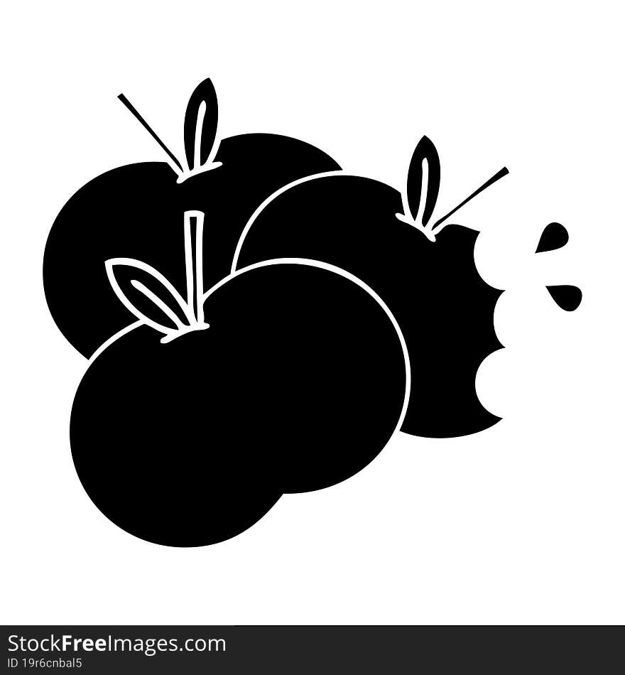 Flat Symbol Juicy Apple