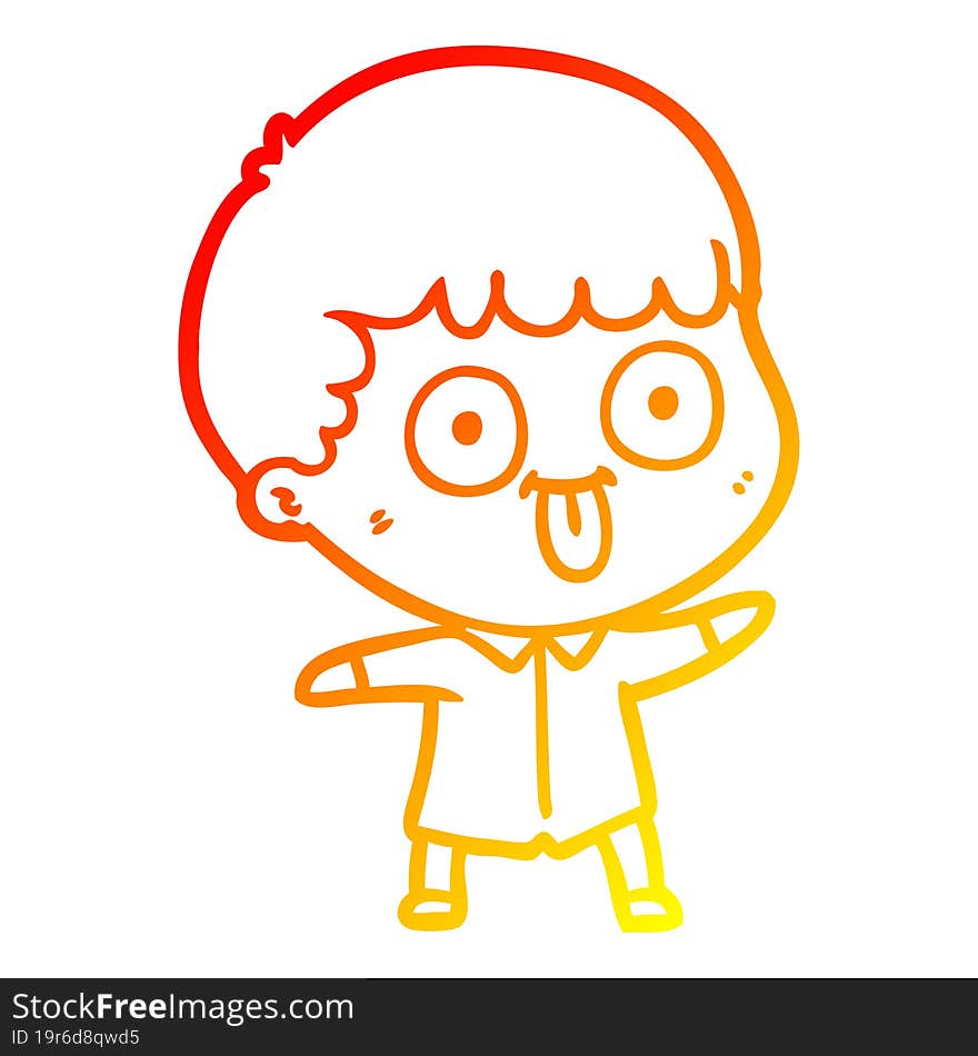 warm gradient line drawing cartoon man staring