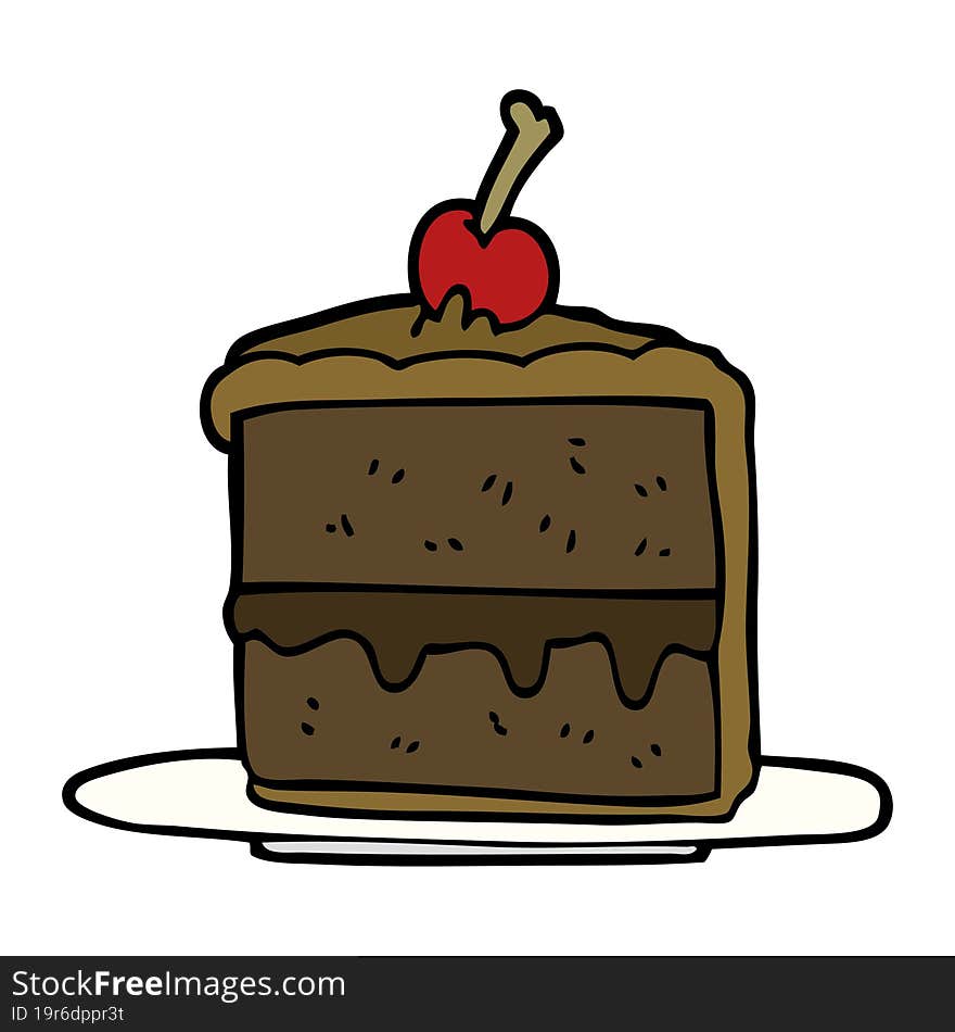 cartoon doodle chocolate cake