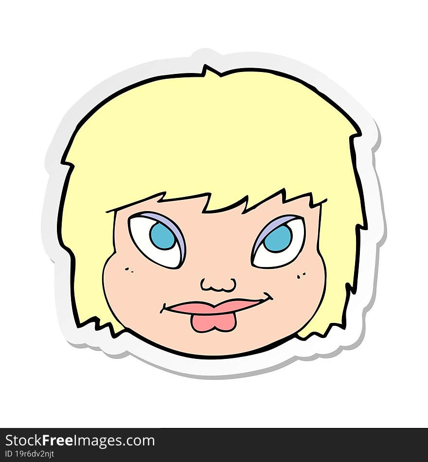 sticker of a cartoon female face