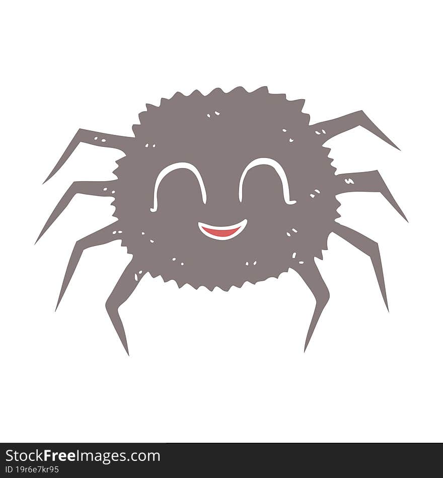 flat color illustration of spider. flat color illustration of spider