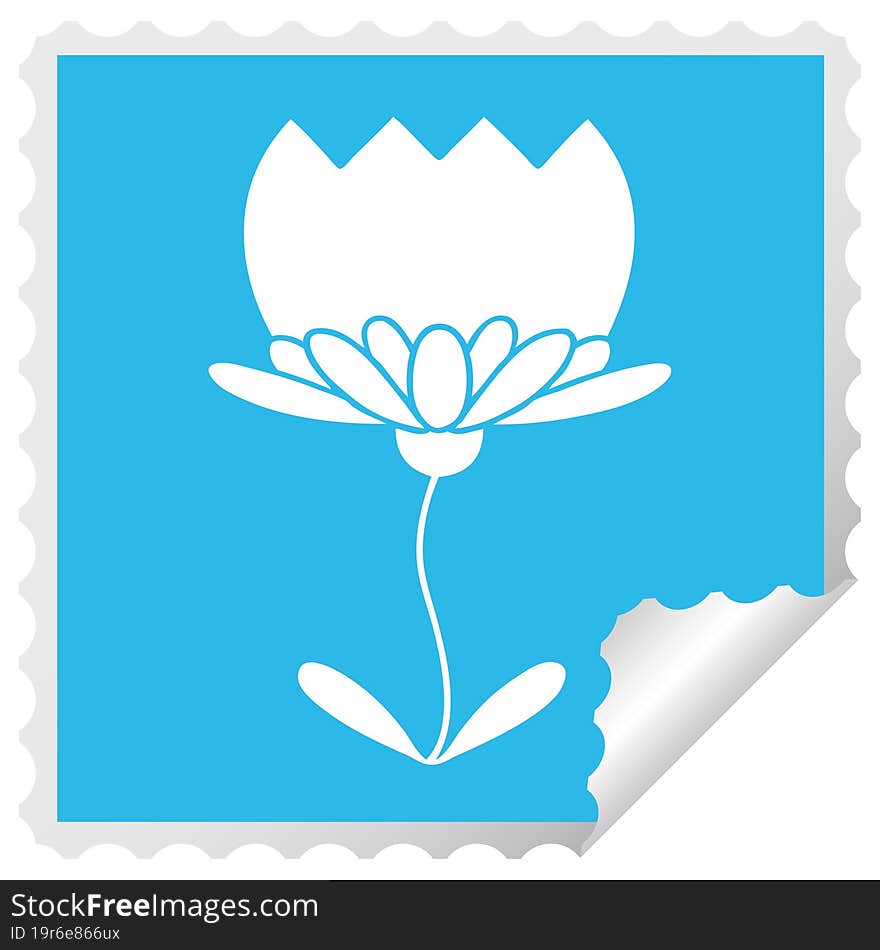 square peeling sticker cartoon flower