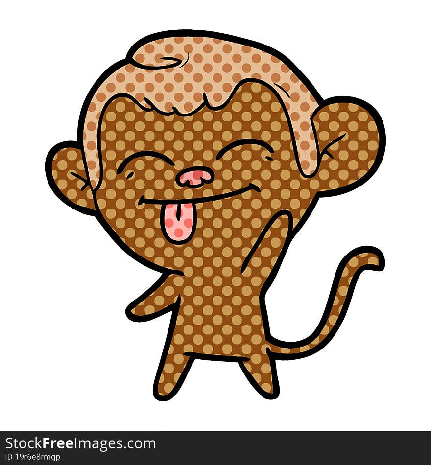 funny cartoon monkey waving. funny cartoon monkey waving