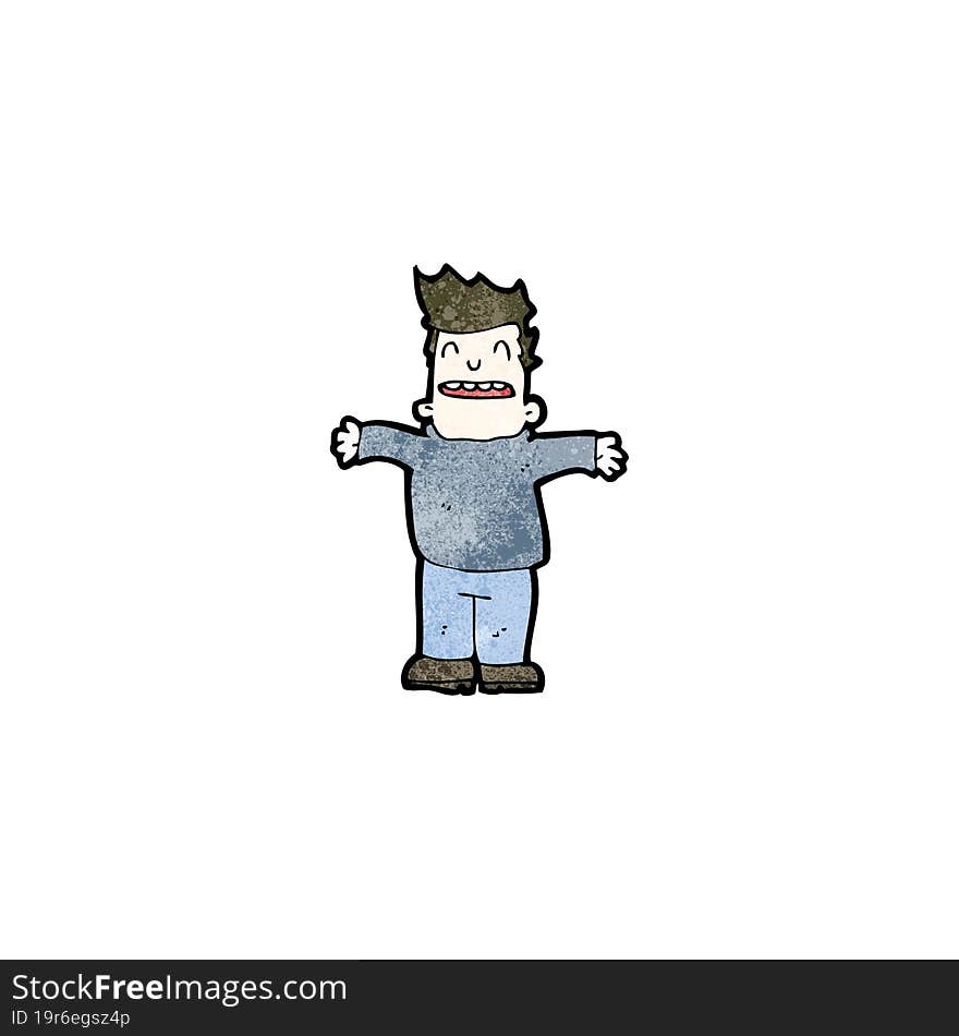 Cartoon Man With Open Arms